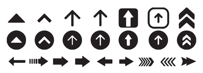 Arrow vector icon set, collection of modern cursor arrows for web and app design. black arrows vector set