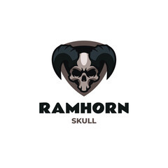 Mascot Horn Skull Logo Design