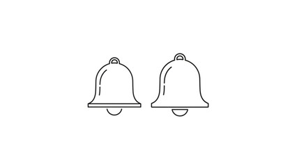 Simple line art icons of two notification bells on a white background representing alerts and reminders
