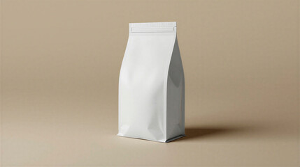 mockup of a long, vertical coffee bag in the centre on clean background, no label, horizontal banner, free space for text, copy space