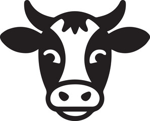 cow head logo vector black and white horn silhouette