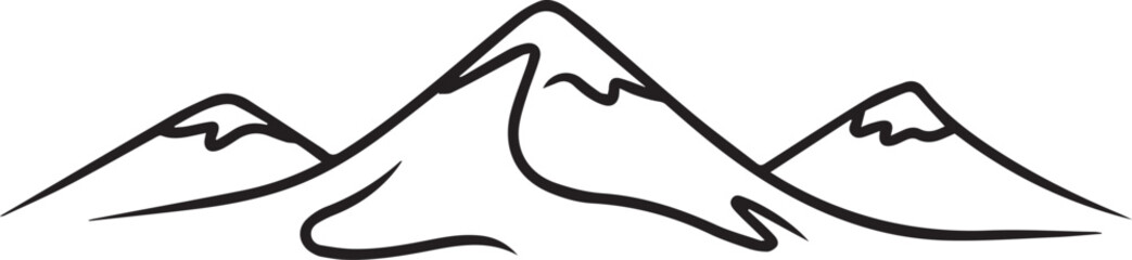 mountain outline logo three peaks snowcap landscape vector