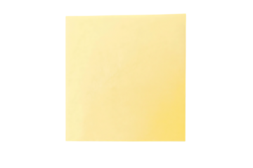 Yellow square paper sheet on transparent PNG isolated background