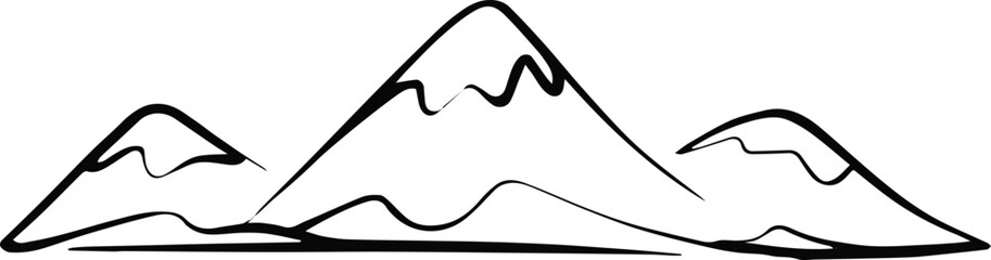 mountain minimalism line art three peaks emblem