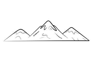 mountain line drawing three peaks with snowcaps logo