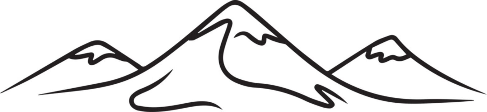 mountain outline logo three peaks snowcap landscape vector