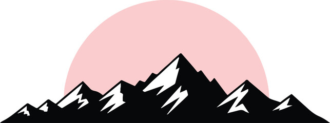 mountain peak summit ridge landscape illustration vector