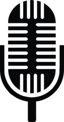microphone retro icon for radio podcasting and voiceover