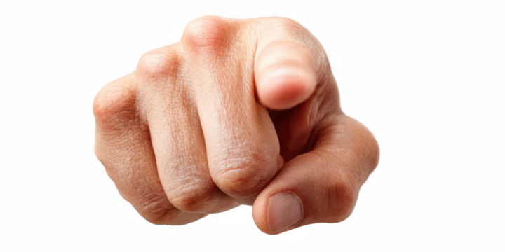 Isolated hand pointing on transparent background with natural skin texture and detail isolated, pointing, hand, background, finger, skin