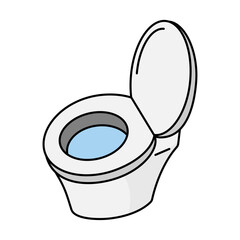 シンプルなトイレの線画イラスト素材
