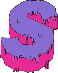 Dripping Purple Pink Letter S