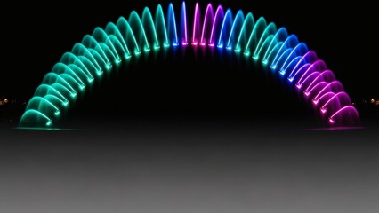 Colorful led light tunnel archway with vibrant rainbow illumination