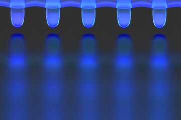 Soft blue glowing droplet shapes casting diffused light onto a dark background. Minimal abstract lighting design perfect for technology themes, wallpapers, and modern graphic projects.