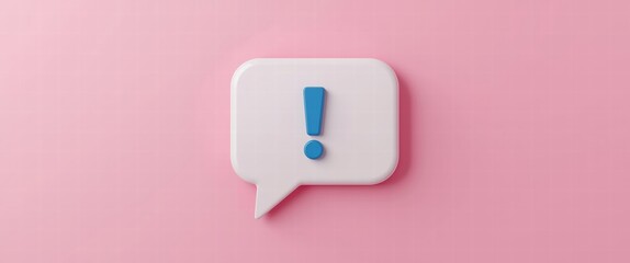 Get noticed with this eye-catching exclamation point notification. Perfect for important alerts, urgent messages, or attention-grabbing announcements on a pink backdrop.