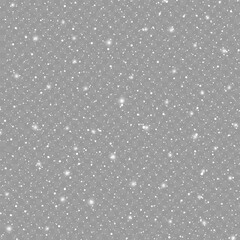 Realistic Falling White Snow Overlay Texture on Transparent Background. Vector