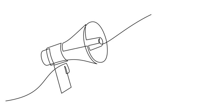 Megaphone continuous line drawing vector illustration
