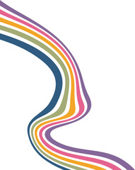 Retro Wavy Rainbow Decoration