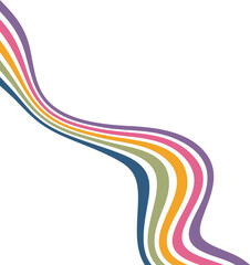 Retro Wavy Rainbow Decoration