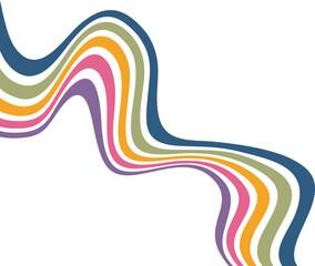 Retro Wavy Rainbow Decoration