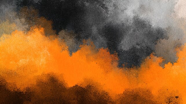 A modern orange and black watercolor gradient background, evoking autumn vibes and Halloween symbolism, blending warmth and mystery for a vibrant seasonal atmosphere. High quality