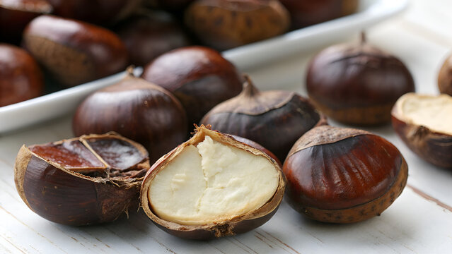 Fresh Water Chestnuts Close-Up &ndash; Realistic High-Resolution Food Photography