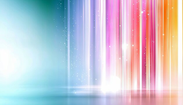 Abstract image of colorful light streaks with sparkles and reflections, creating a vibrant and dynamic visual.
