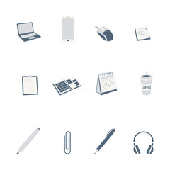 Minimalist Work Desk Clipart Set
