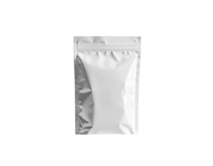 Blank metallic pouch with a resealable top designed for packaging various products