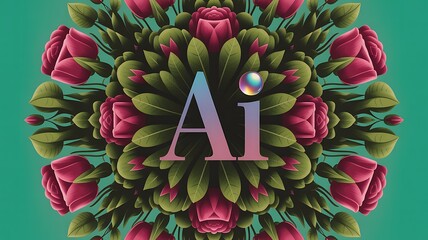 Abstract ai art with floral symmetry and vibrant colors