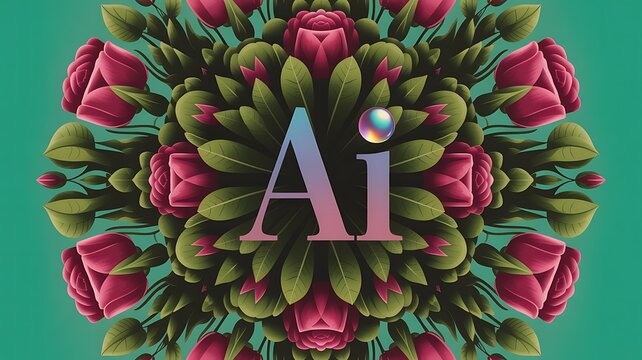 Abstract ai art with floral symmetry and vibrant colors