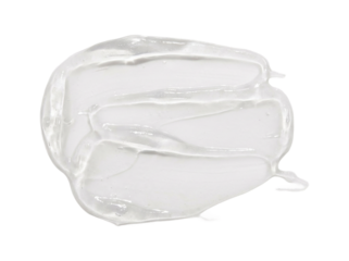 Clear cosmetic gel texture swatch on white background. isolated on transparent background
