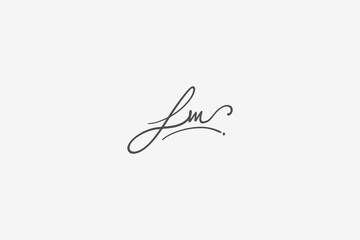 LM Initial Signature Logo – Elegant Handwritten Monogram Design with Stylish Script LM Initials for Luxury Branding and Minimal Identity Vector