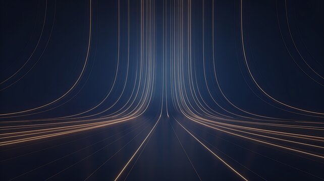 Abstract dark background with glowing lines and light trails