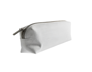 A sleek, modern pencil case with a textured surface and zipper closure designed for organizing stationery items