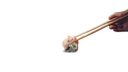 hand holding chopsticks picking up food Asian cuisine concept