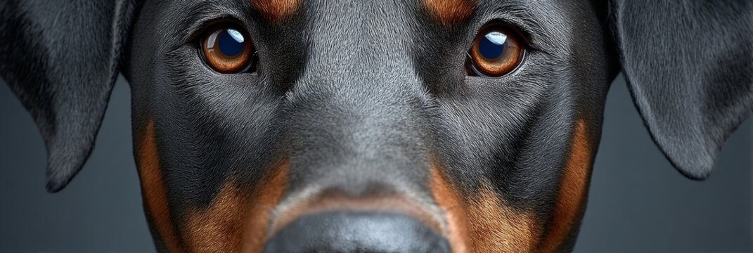 Stunning Close-Up Portrait of a Doberman Pinscher Showcasing Its Intense Gaze and Noble Elegance