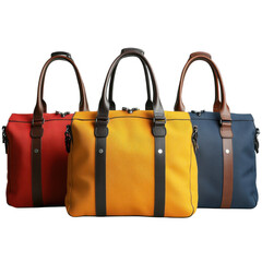 Colorful Travel Bags Leather Accents Style and Functionality for the Modern Explorer Red Yellow Blue