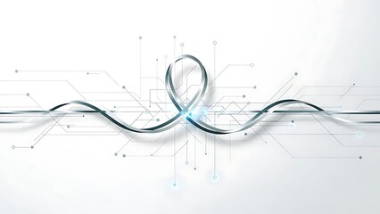 Abstract representation of a dna helix with glowing blue light