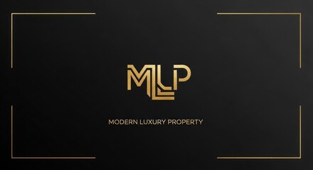 Elegant gold text "MLP" intertwined letters on a black background, with thin gold border