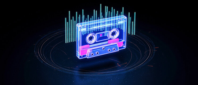 80s Walkman with Floating Audio Interface