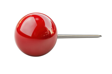 Red pushpin gleaming sphere office supplies bold statement memo board essential sharp precise 3D