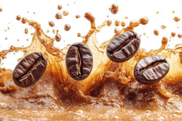 Coffee Beans in Flight A Splash of Aroma Flavor and Excitement Dark Roast Fresh Brew Coffee Art