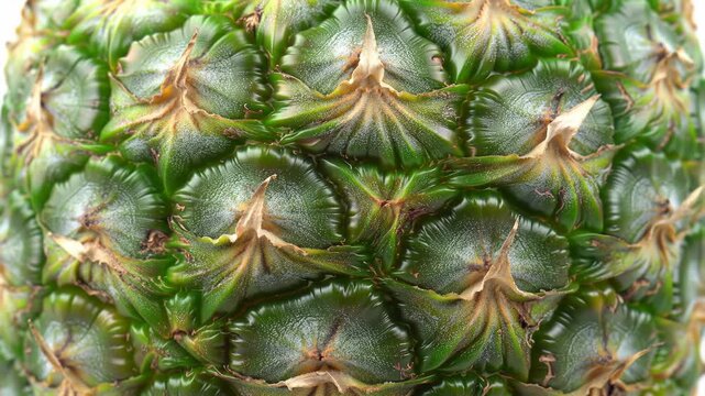 Close up view of fresh pineapple texture and pattern surface