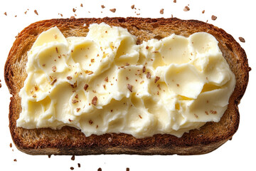 Golden Toast Slices Smothered in Whipped Cream with Seasoning Delicious Texture Comfort Food