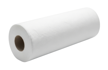 White paper towel roll transparent background cutout png