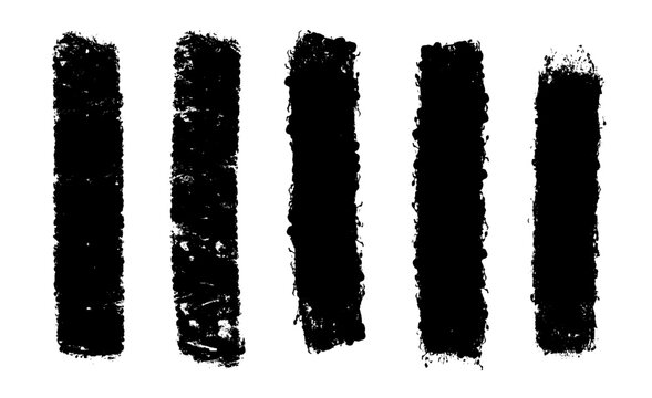 Grunge roller marks fused with linocut cuts and textured paint. Brush strokes echo rough brush edges, adding strong paint layers and expressive roller effects.