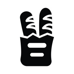 baguette glyph icon illustration vector graphic.eps