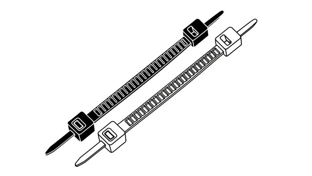 Zip Tie Cable Fastener Illustration – Adjustable Nylon Strap Wiring Organizer