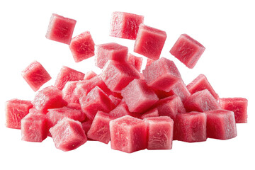Watermelon Cubes Fresh Summer Fruit Black Background Nutrition Sweet Healthy Food Tropical Diet