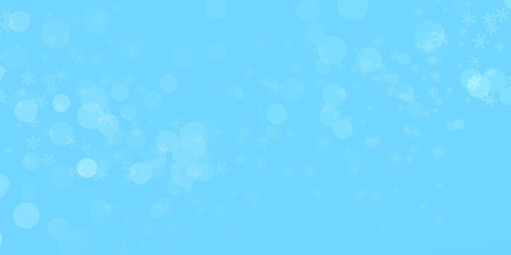 Blue background. Winter background, snowflakes on a beautiful background, Christmas background for cards, snowfall. Snowy natural scenery, forming bokeh lights. - Powered by Adobe